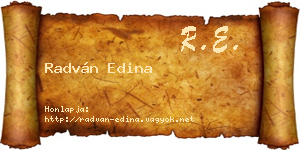 Radván Edina névjegykártya
